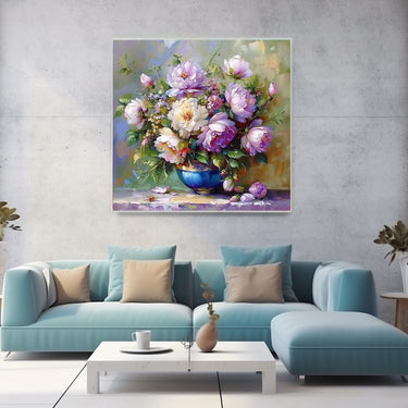 Blue Vase with Flowers Painting